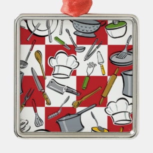Kitchen Tools Chequerboard Metal Tree Decoration