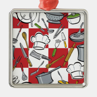 Kitchen Tools Chequerboard Metal Tree Decoration