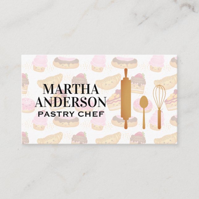 Kitchen Tools | Cute Pastries Business Card (Front)