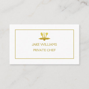 KITCHEN TOOLS IN FAUX GOLD PRIVATE CHEF BUSINESS CARD