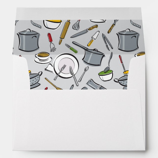 Kitchen Tools Pattern Envelope (Back (Bottom))