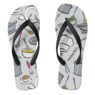 Kitchen Tools Pattern Flip Flops