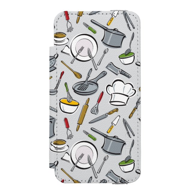 Kitchen Tools Pattern Incipio iPhone Wallet Case (Folio Front)