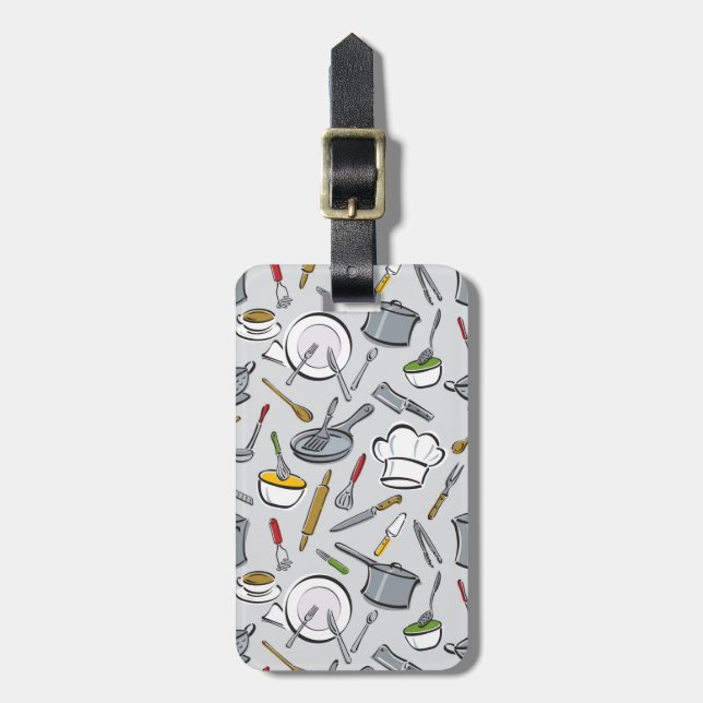 Kitchen Tools Pattern Luggage Tag (Front Vertical)