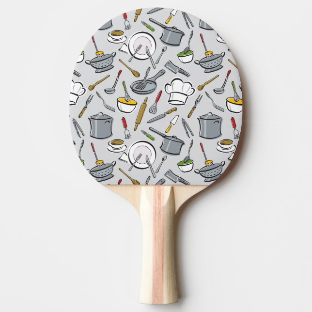 Kitchen Tools Pattern Ping Pong Paddle (Front)