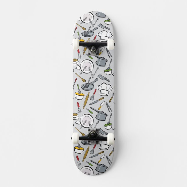 Kitchen Tools Pattern Skateboard (Front)