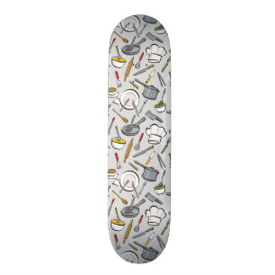Kitchen Tools Pattern Skateboard