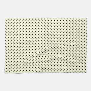 Kitchen Towel 16x24 Dots Black Cream