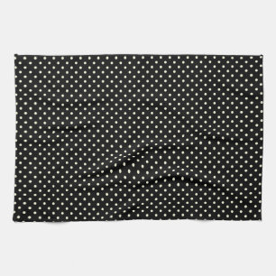 Kitchen Towel 16x24 Dots Black Cream