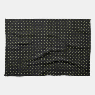 Kitchen Towel 16x24 Dots Dark Green Black