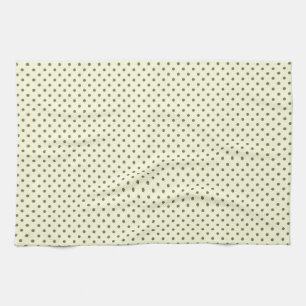 Kitchen Towel 16x24 Dots Dark Green Cream