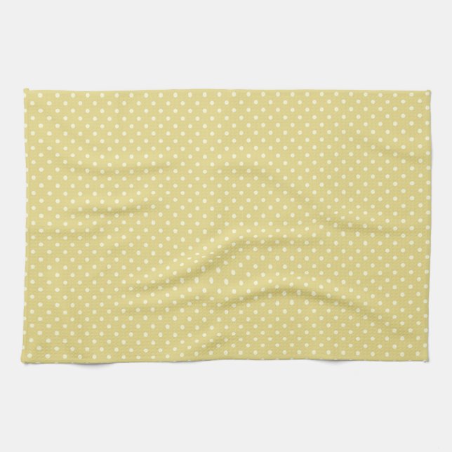 Kitchen Towel 16x24 Dots Green Cream (Horizontal)