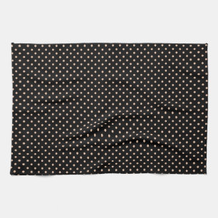 Kitchen Towel 16x24 Dots Light Brown Black