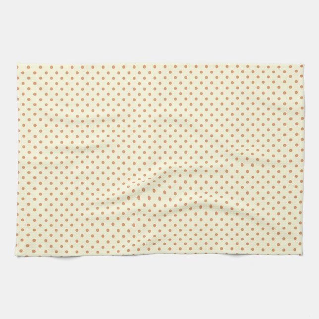 Kitchen Towel 16x24 Dots Middle Brown Cream (Horizontal)