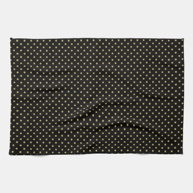 Kitchen Towel 16x24 Dots Middle Green Black (Horizontal)