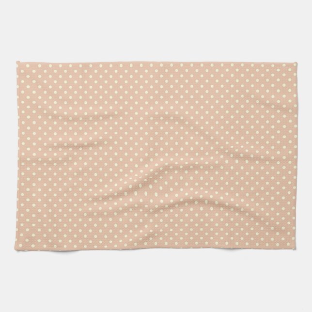 Kitchen Towel 16x24 Dots Pink Cream (Horizontal)