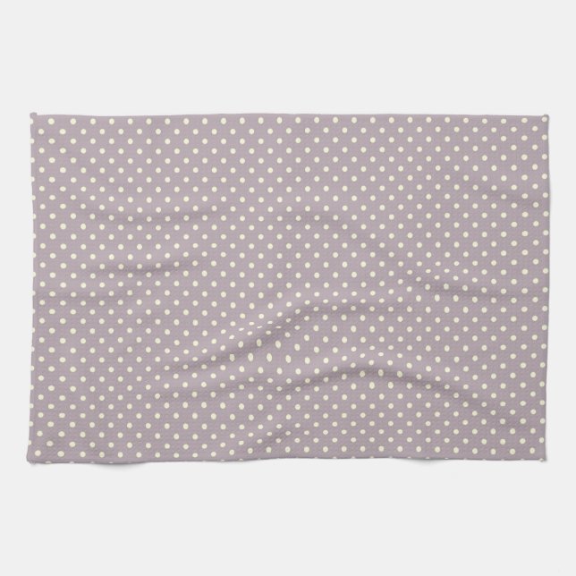 Kitchen Towel 16x24 Dots Purple Cream (Horizontal)
