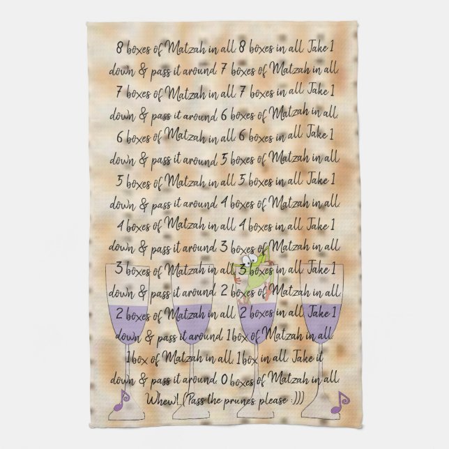 Kitchen Towel "8 Boxes of Matzah in All " (Vertical)