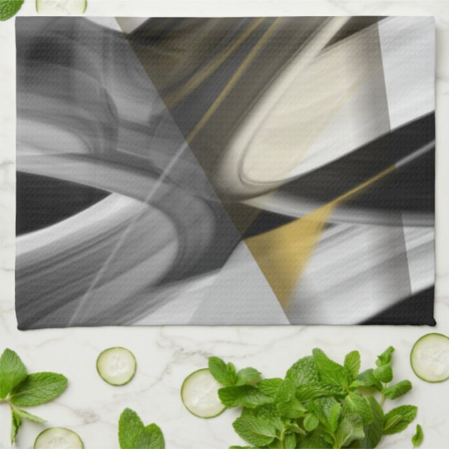 Kitchen Towel Abstract Trend Interior Decor Black  (Creator Uploaded)