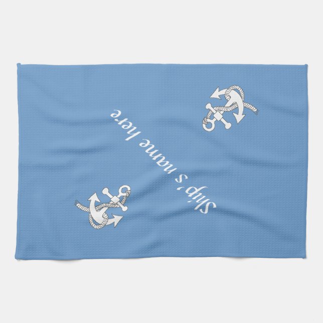 Kitchen Towel - Anchor with ship name (ver.2) (Horizontal)