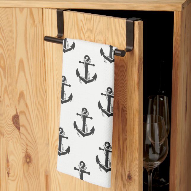 Kitchen Towel-Anchors Tea Towel (Thirds Fold)