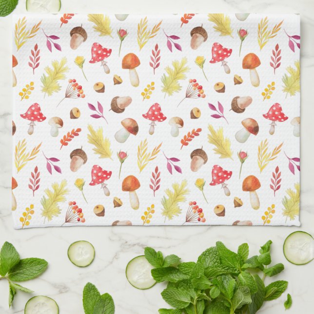 Kitchen Towel - Autumnal Pattern (Folded)