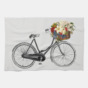 Kitchen towel bicycle flower bike