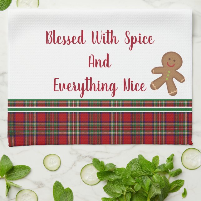 Kitchen Towel-Blessed With Spice and Everything Tea Towel (Folded)