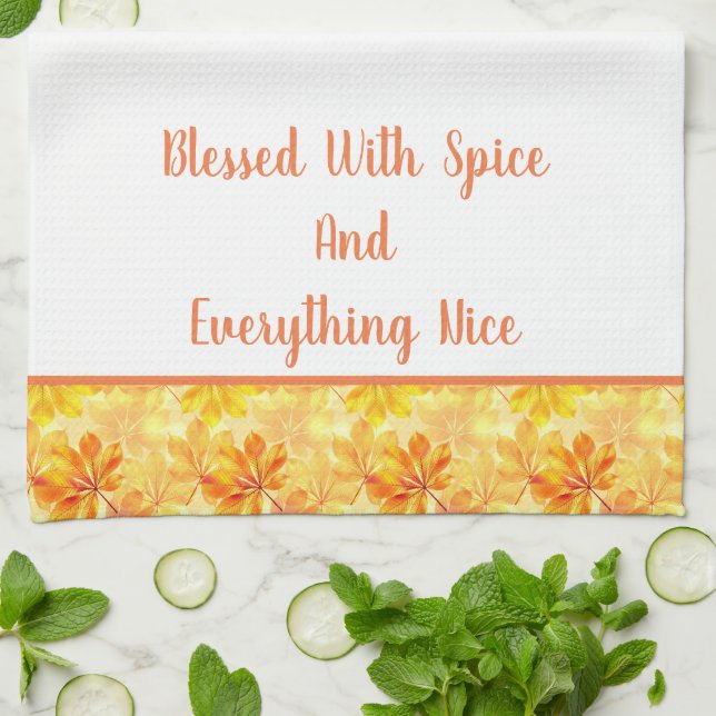 Kitchen Towel-Blessed With Spice and Everything Tea Towel (Folded)