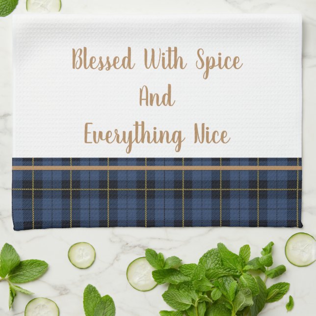 Kitchen Towel-Blessed With Spice and Everything Tea Towel (Folded)