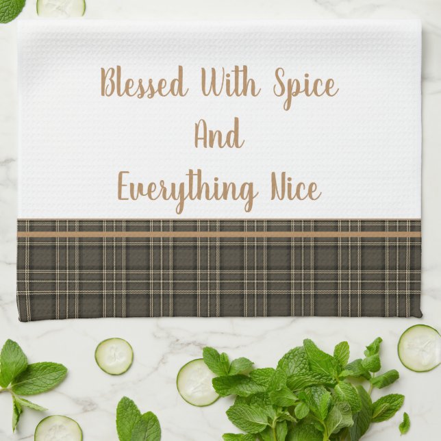 Kitchen Towel-Blessed With Spice and Everything Tea Towel (Folded)