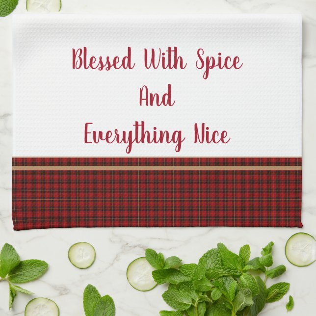 Kitchen Towel-Blessed With Spice and Everything Tea Towel (Folded)