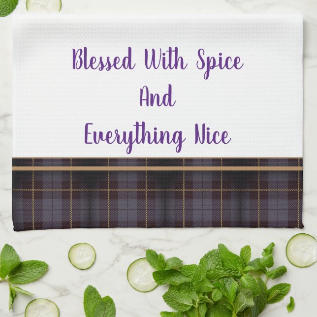 Kitchen Towel-Blessed With Spice and Everything Tea Towel (Folded)