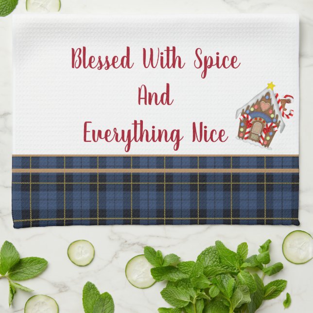 Kitchen Towel-Blessed With Spice and Everything Tea Towel (Folded)
