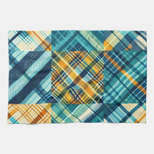 Kitchen Towel Blue Yellow Chequered Plaid