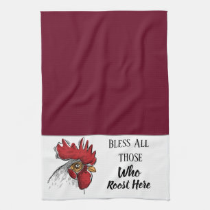 Kitchen Towel-Chicken Bless All Those Who Tea Towel