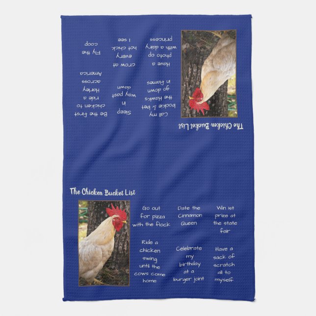 Kitchen Towel-Chicken Bucket List Tea Towel (Vertical)