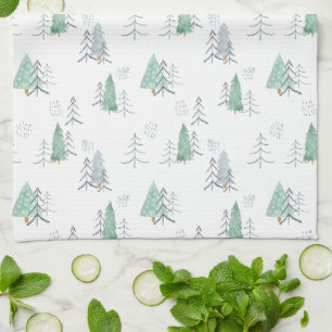 Kitchen Towel — Christmas Trees Pattern