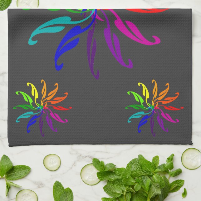 Kitchen Towel - Color Wheels (black) (Folded)