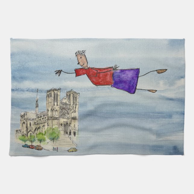 Kitchen Towel: Flying Joanna and Grace Cathedral Tea Towel (Horizontal)
