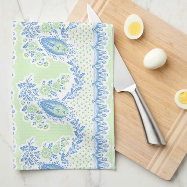 Kitchen towel folk art floral (Quarter Fold)