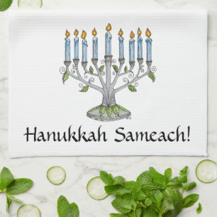 Kitchen Towel - Hanukkah Chanukah - Menorah