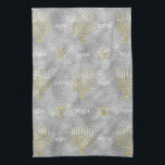 Kitchen Towel "Hanukkah Elegant Menorahs"<br><div class="desc">Kitchen Towel "Hanukkah Elegant Menorahs" Dish Towel What a fun, great gift for Hanukkah this year! Thanks for stopping and shopping by. Much appreciated! Happy Chanukah/Hanukkah! Style: Kitchen Towel 16" x 24" Brighten up any kitchen with a set of custom kitchen towels. Made of durable poly blend, these towels are...</div>