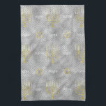 Kitchen Towel "Hanukkah Elegant Menorahs"<br><div class="desc">Kitchen Towel "Hanukkah Elegant Menorahs" Dish Towel What a fun, great gift for Hanukkah this year! Thanks for stopping and shopping by. Much appreciated! Happy Chanukah/Hanukkah! Style: Kitchen Towel 16" x 24" Brighten up any kitchen with a set of custom kitchen towels. Made of durable poly blend, these towels are...</div>