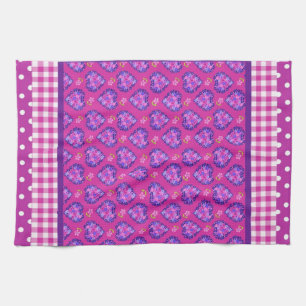 Kitchen Towel, Hearts, Flowers, Checks, Polka Dots Tea Towel