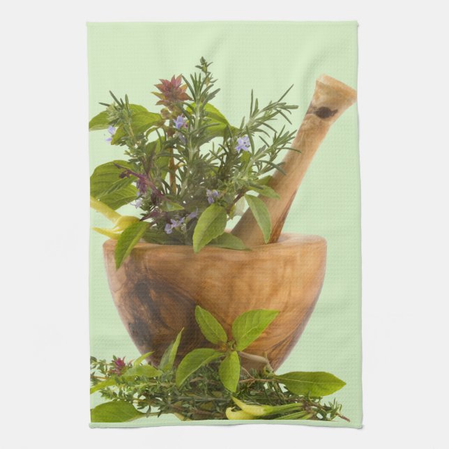 Kitchen Towel--Herbs Tea Towel (Vertical)