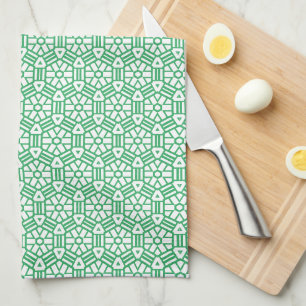 Kitchen Towel - Hexagon and Bars in Green