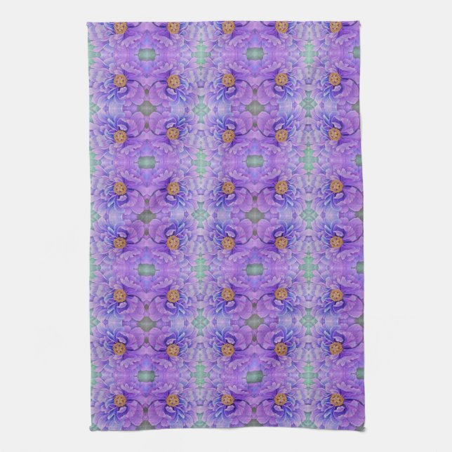 Kitchen Towel - Lavender Peony (Vertical)