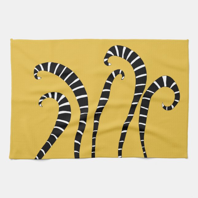 Kitchen Towel - Lemur Tails Gold (Horizontal)