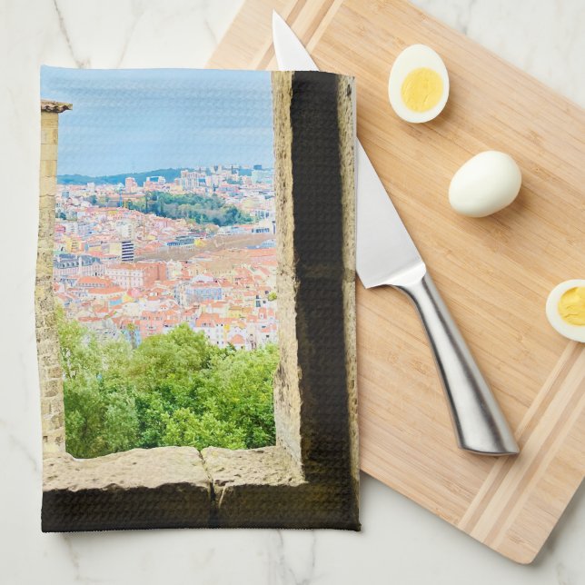 Kitchen Towel Lisbon, Portugal Colourful Homes,   (Quarter Fold)